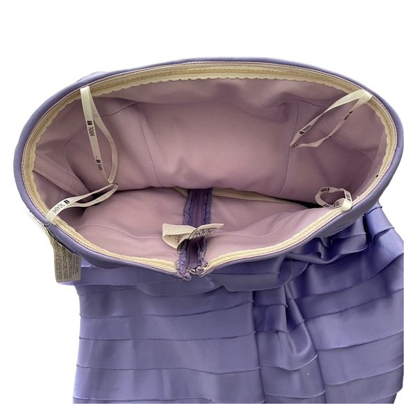 New Tadashi Shoji vintage strapless tiered lilac floor length formal gown size 4 - Picture 8 of 12